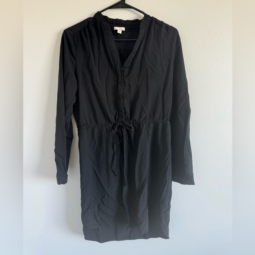 Gap Drawstring Long Sleeve Dress/Tunic - Black - Women’s Sz M